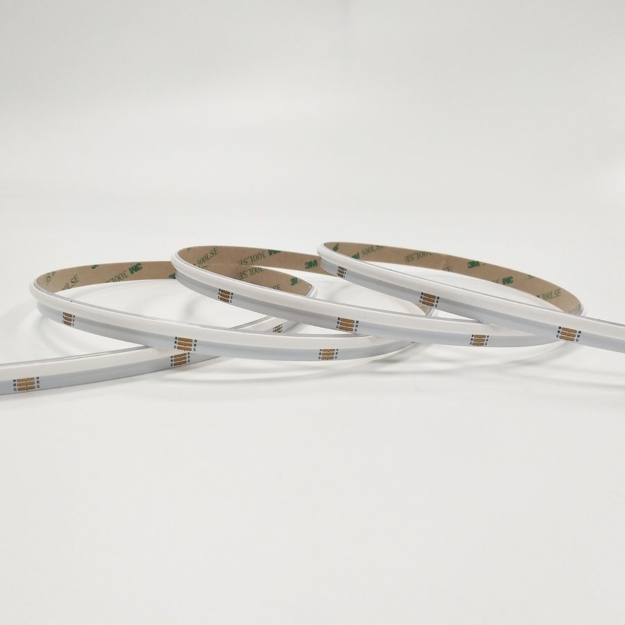 Unlit RGB side-emitting COB LED strip with copper connection pads